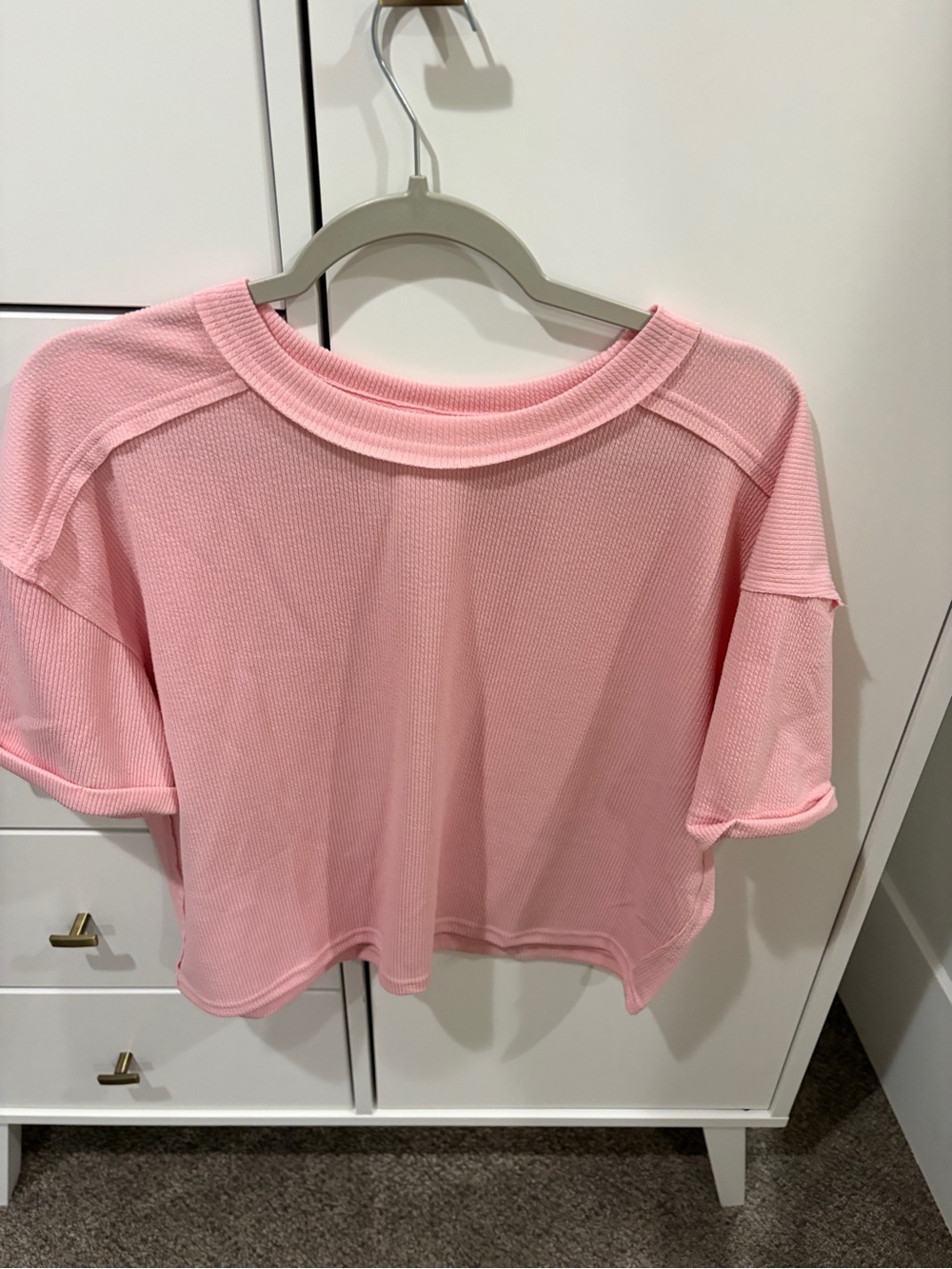 Blu Pepper Pink Short Sleeve Waffle Tee
